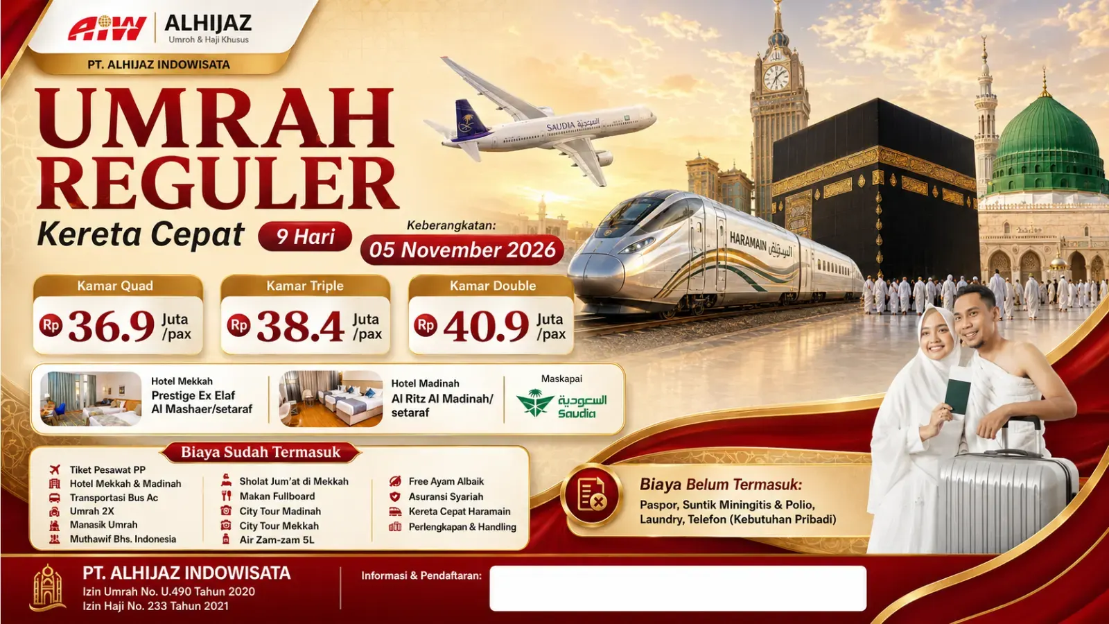 PAKET UMROH REGULER (KERETA CEPAT)